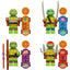 Teenage Mutant Ninja Turtles Tmnt Raph Leonardo, Lego-compatible Building Block Minifigures, 4 Pcs Collection