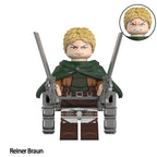 Reiner Braun Attack On Titan LEGO-compatible minifigure | custom brick toy figure