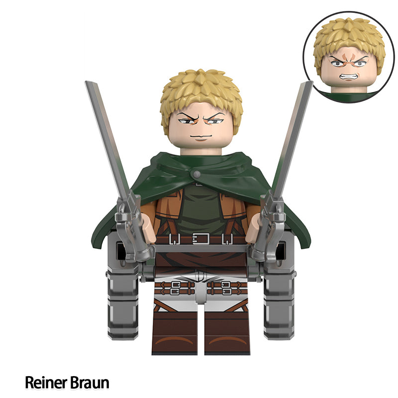 Reiner Braun Attack On Titan LEGO-compatible minifigure | custom brick toy figure
