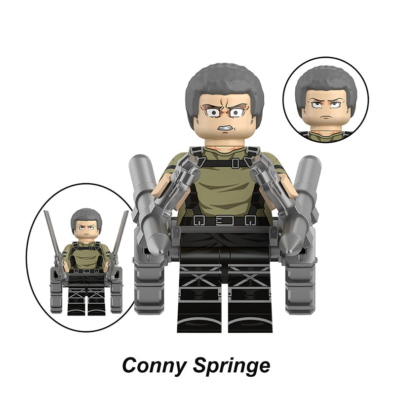 Attack On Titan Aot Conny Springe, Lego-compatible Building Block Minifigures, 8 Pcs Collection