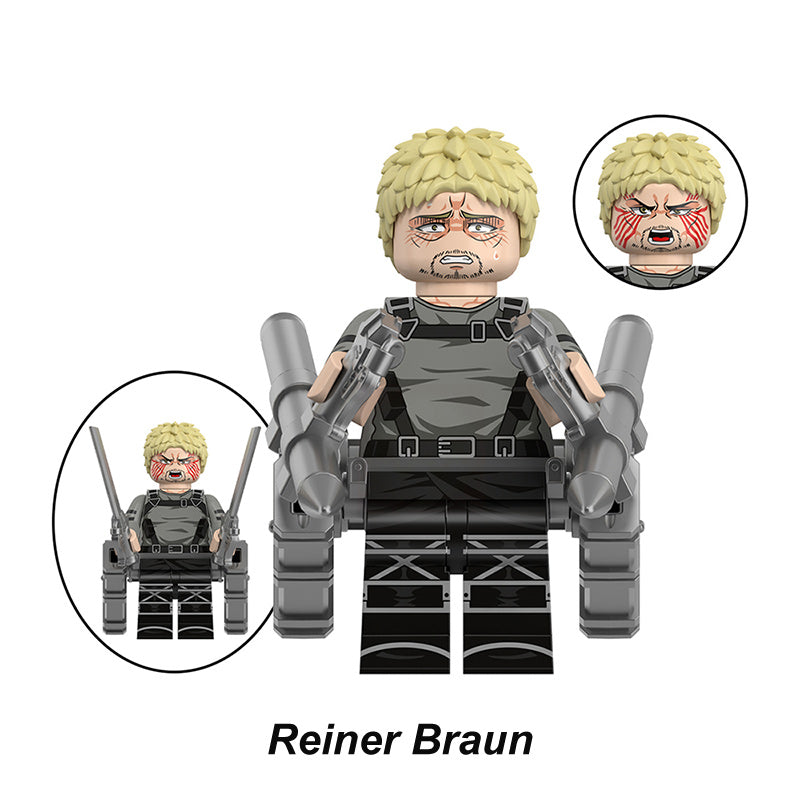 Reiner Braun Attack On Titan LEGO-compatible minifigure | custom brick toy figure
