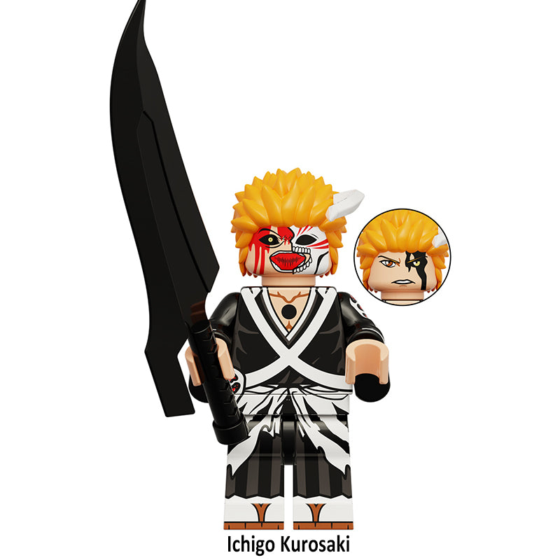Ichigo Kurosaki Bleach LEGO-compatible minifigure | custom brick toy figure