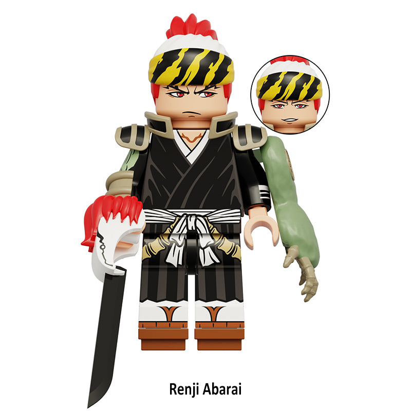 Renji Abarai Bleach LEGO-compatible minifigure | custom brick toy figure