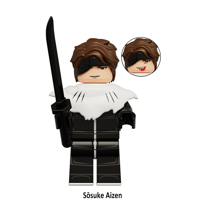 Sosuke Aizen Bleach LEGO-compatible minifigure | custom brick toy figure