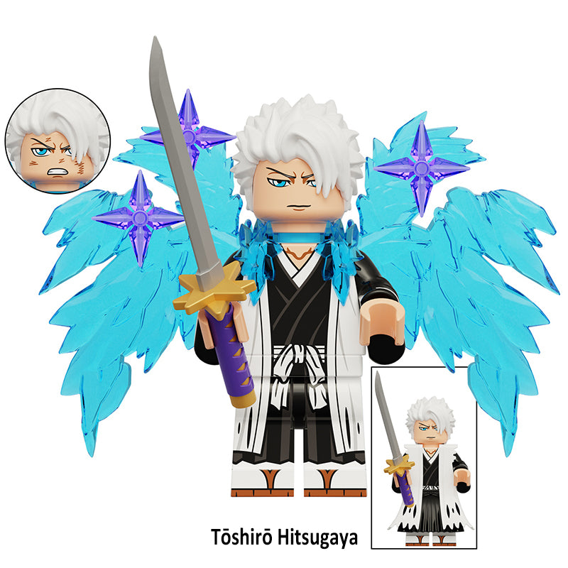 Bleach Collection Series 2 2 Piece Custom Minifigure Set Toshiro Hitsugaya, Lego-compatible Building Block Minifigures