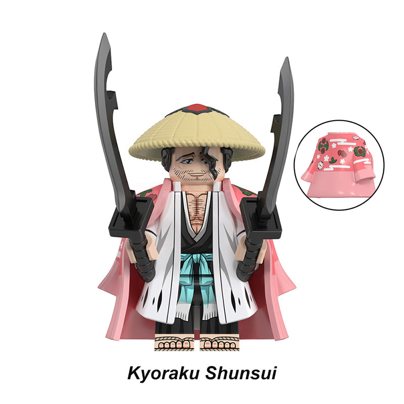 Shunsui Kyoraku Bleach LEGO-compatible minifigure | custom brick toy figure