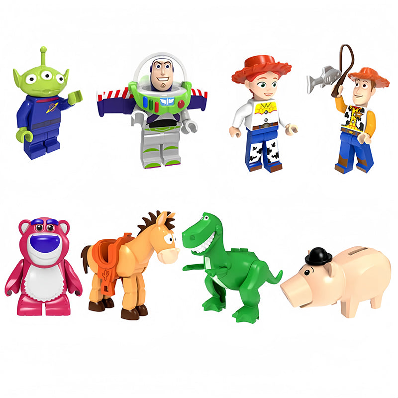 Buzz Lightyear Anime Brick minifigure set Woody, Jessie, Buzz, Rex LEGO-compatible building block toys | 8-piece set Main image