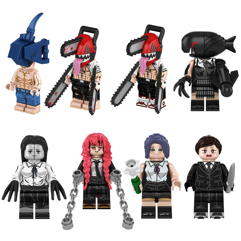 Chainsaw Man minifigure set Denji Chainsaw Man, Denji Chainsaw Hybrid, Reze Bomb Devil LEGO-compatible building block toys | Main image