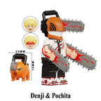 Denji and Pochita Chainsaw Man LEGO-compatible minifigure custom anime brick toy