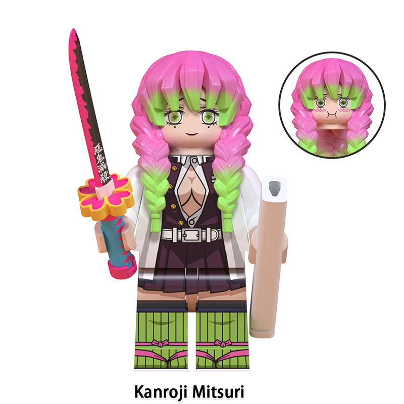 Mitsuri Kanroji Demon Slayer LEGO-compatible minifigure | custom brick toy figure