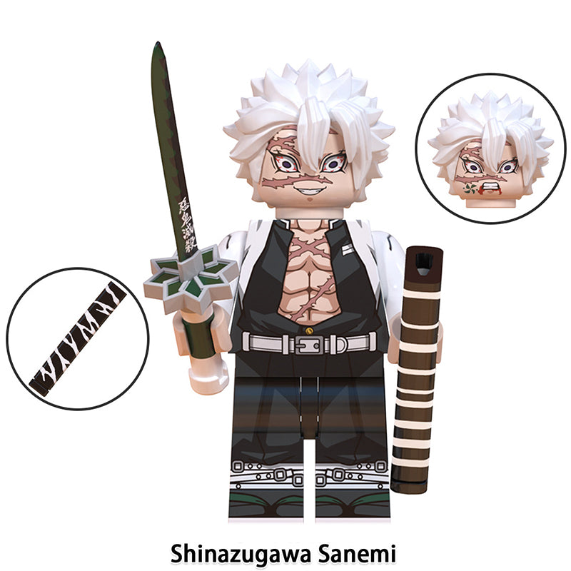 Sanemi Shinazugawa Demon Slayer LEGO-compatible minifigure | custom brick toy figure