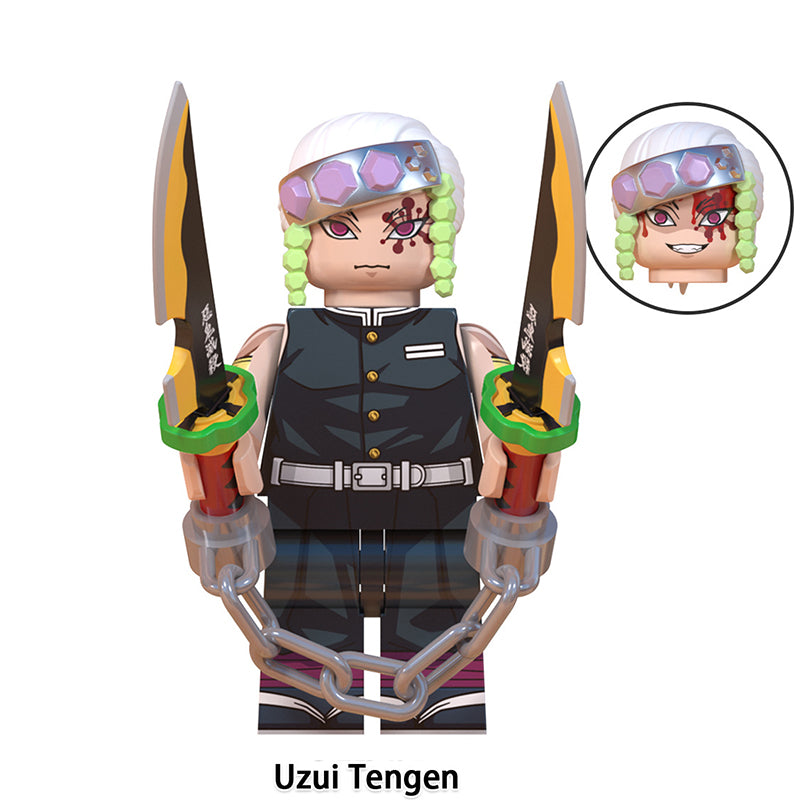 Tengen Uzui Demon Slayer LEGO-compatible minifigure | custom brick toy figure
