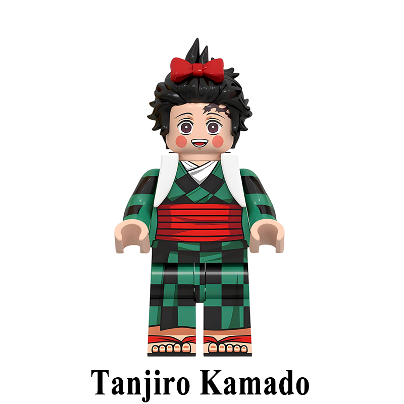 Tanjiro Kamado Demon Slayer LEGO-compatible minifigure | custom brick toy figure