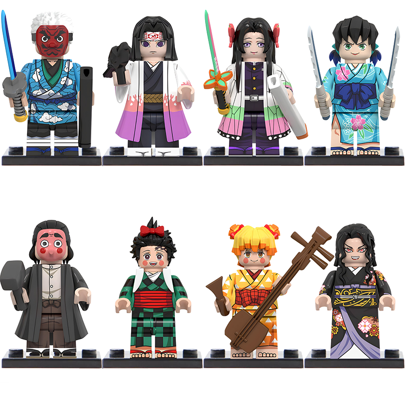 Demon Slayer Ds Tanjiro Kamado Inosuke Hashibira, Lego-compatible Building Block Minifigures, 8 Pcs Collection Main image