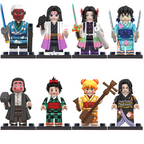 Demon Slayer Ds Tanjiro Kamado Inosuke Hashibira, Lego-compatible Building Block Minifigures, 8 Pcs Collection