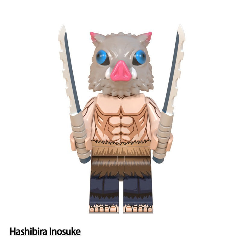 Inosuke Hashibira Demon Slayer LEGO-compatible minifigure | custom brick toy figure