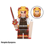 Rengoku Kyojuro Demon Slayer LEGO-compatible minifigure | custom brick toy figure
