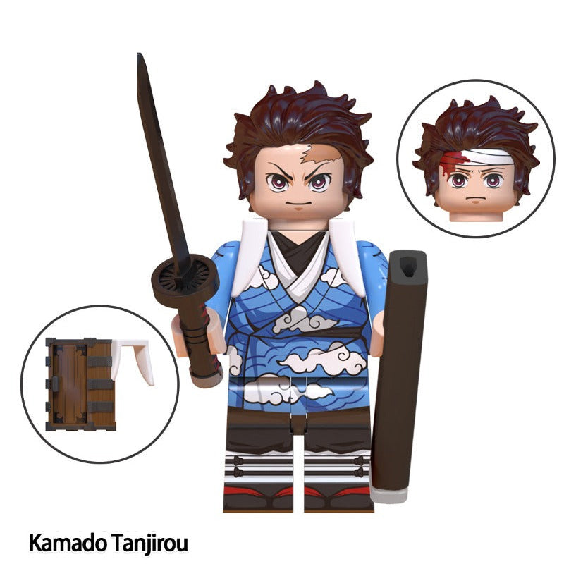 Tanjiro Kamado Demon Slayer LEGO-compatible minifigure | custom brick toy figure