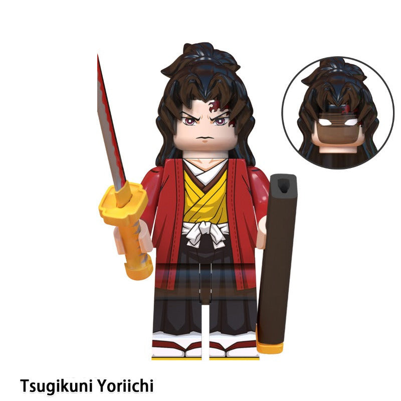 Yoriichi Tsugikuni Demon Slayer LEGO-compatible minifigure | custom brick toy figure