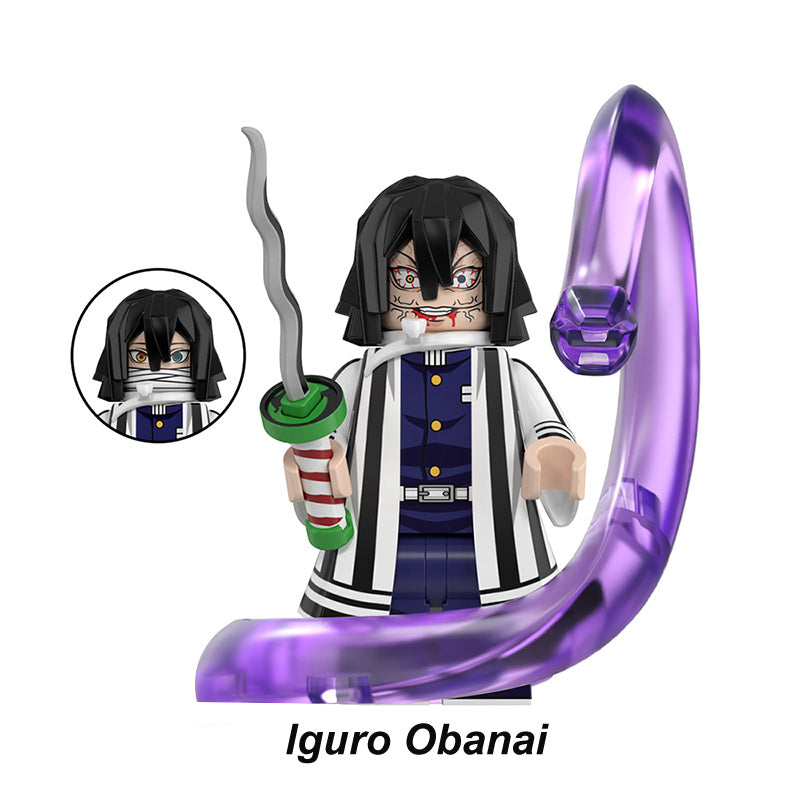 Obanai Iguro Serpent Breathing Demon Slayer LEGO-compatible minifigure | custom brick toy figure
