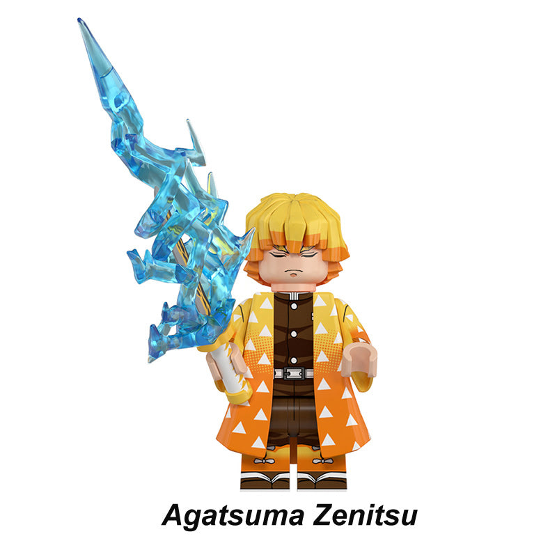 Zenitsu Agatsuma Thunder Breathing Demon Slayer LEGO-compatible minifigure | custom brick toy figure