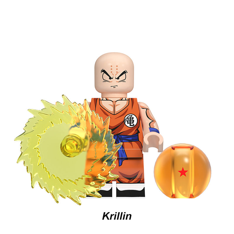Krillin Dragon Ball LEGO-compatible minifigure | custom brick toy figure