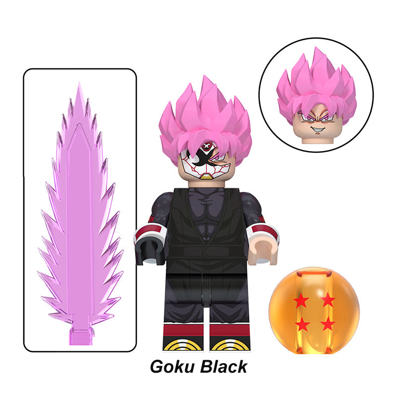 Goku Black Dragon Ball LEGO-compatible minifigure | custom brick toy figure