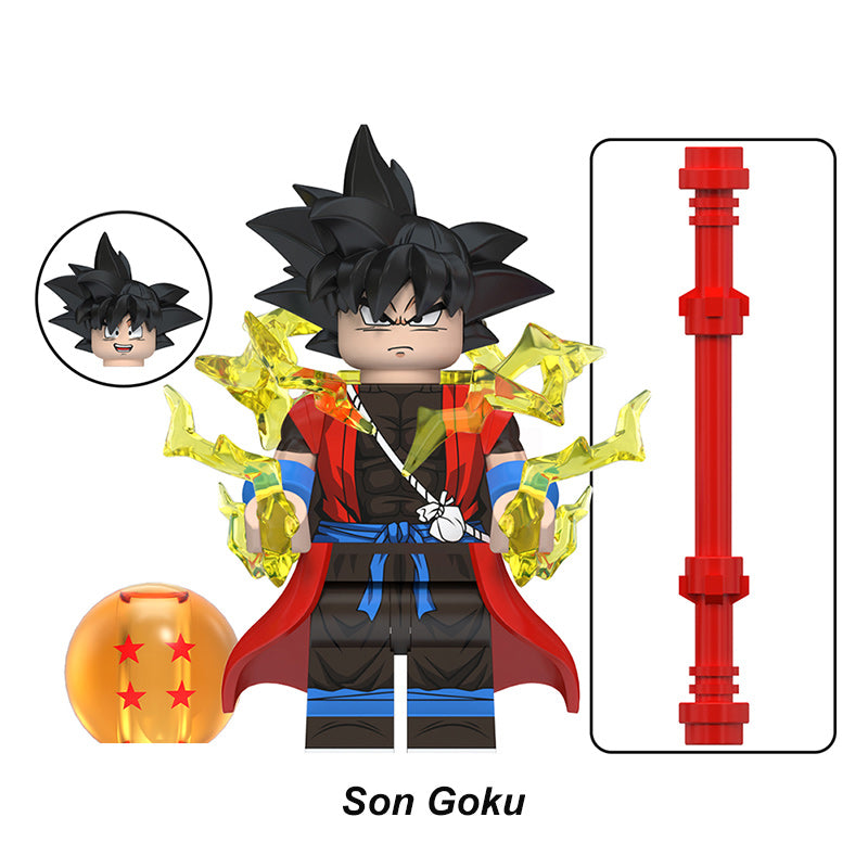 Son Goku Dragon Ball LEGO-compatible minifigure | custom brick toy figure