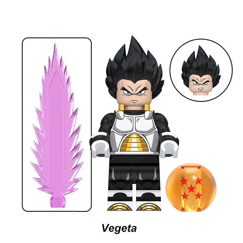 Vegeta Dragon Ball LEGO-compatible minifigure | custom brick toy figure