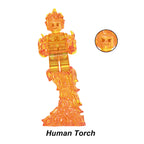 Fantastic Four Marvel Human Torch Flame Burst Amp Full Flame, Lego-compatible Building Block Minifigures, 6 Pcs Collection