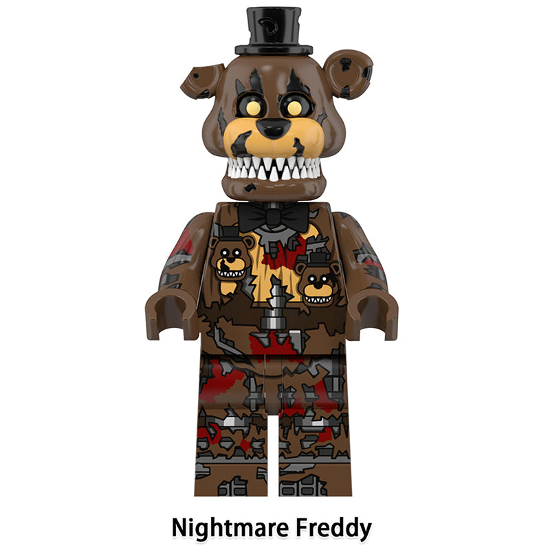 Nightmare Freddy Fnaf LEGO-compatible minifigure | custom brick toy figure