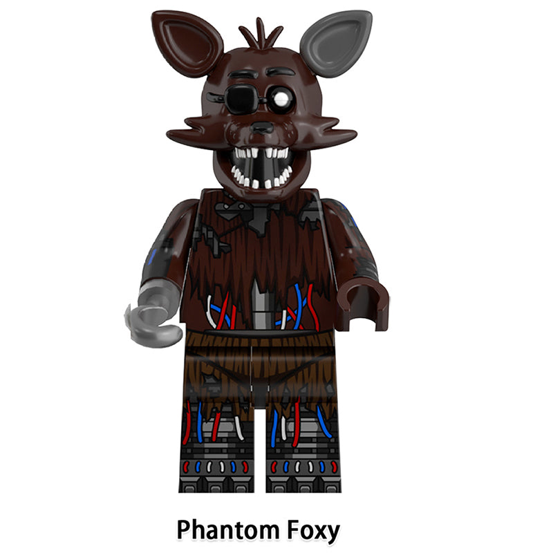 Phantom Foxy Fnaf LEGO-compatible minifigure | custom brick toy figure