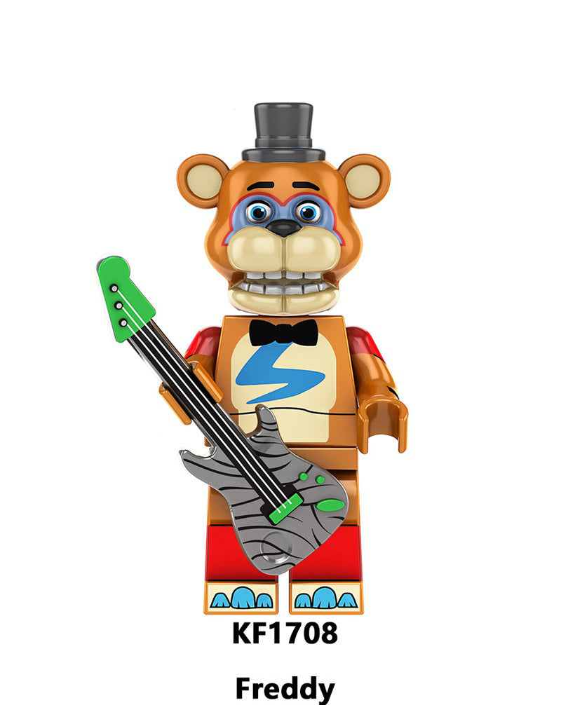 Five Nights At Freddys Fnaf And Glamrock Freddy, Lego-compatible Building Block Minifigures, 8 Pcs Collection