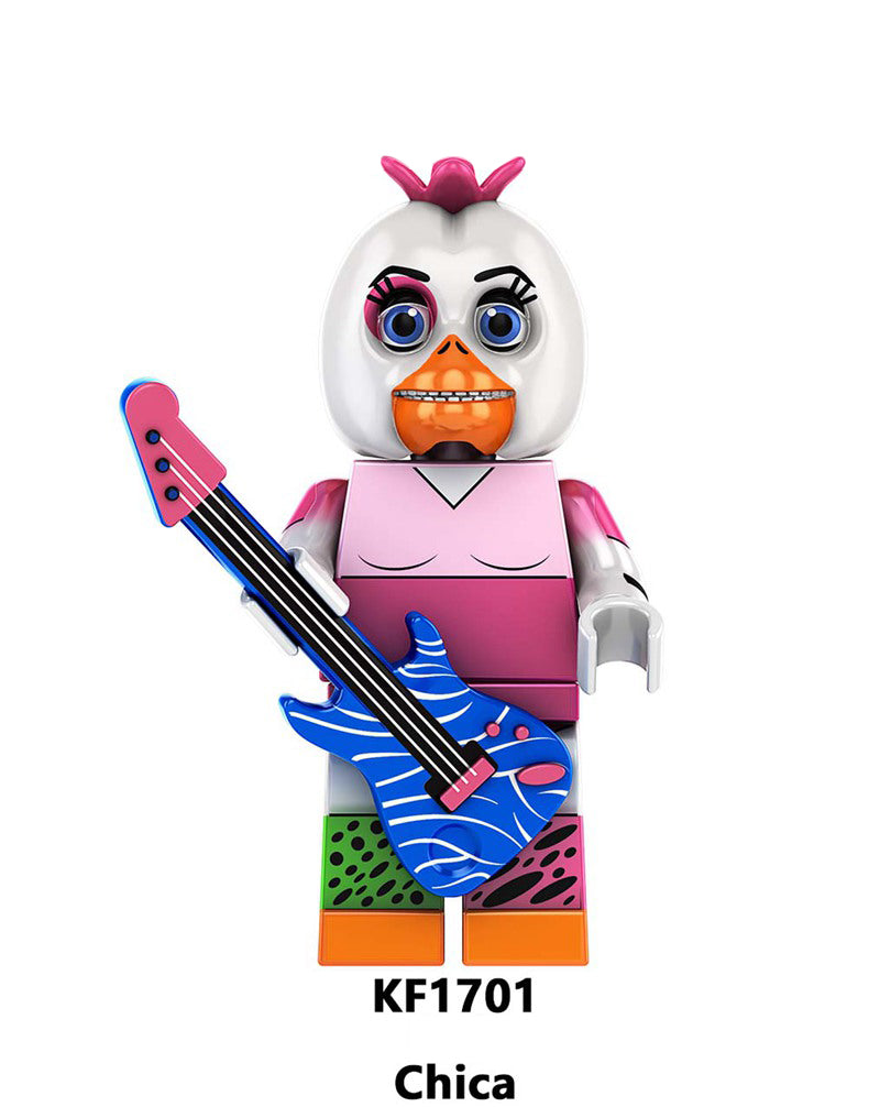 Five Nights At Freddys Fnaf Glamrock Chica, Lego-compatible Building Block Minifigures, 8 Pcs Collection