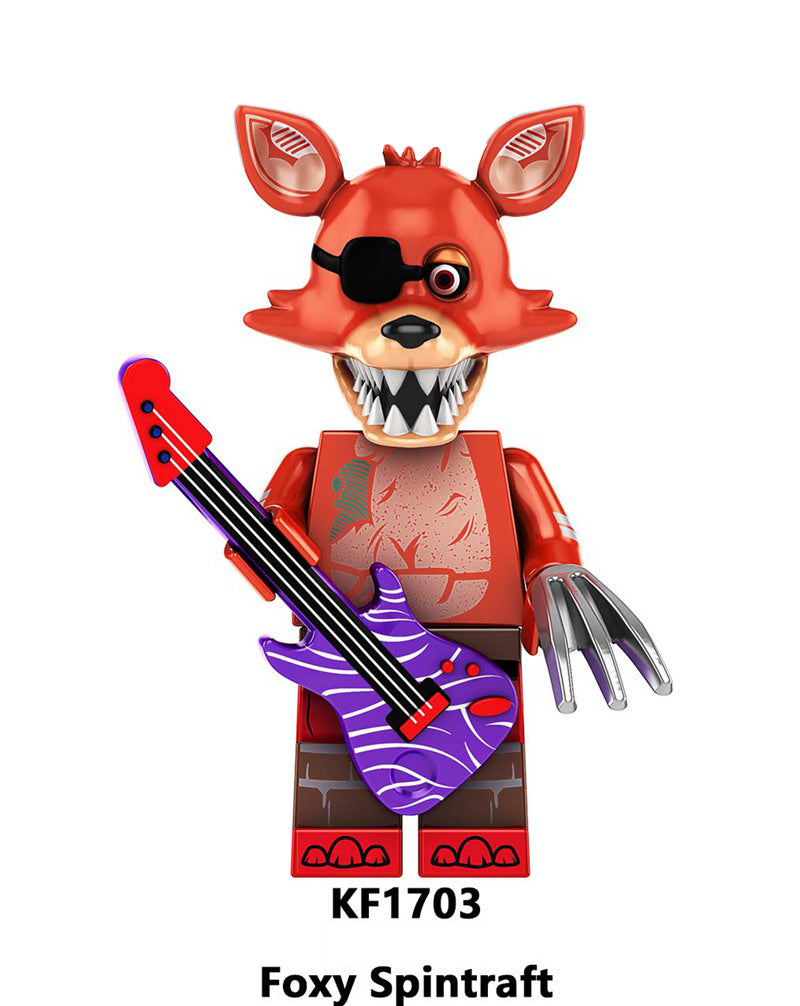 Five Nights At Freddys Fnaf Glamrock Foxy, Lego-compatible Building Block Minifigures, 8 Pcs Collection
