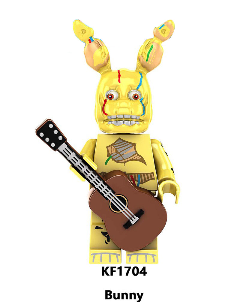 Five Nights At Freddys Fnaf Golden Bonnie, Lego-compatible Building Block Minifigures, 8 Pcs Collection