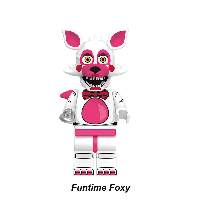 Funtime Foxy (Known As Funtime Foxy) FNaF minifigure, detailed Sister Location custom building block figure.
