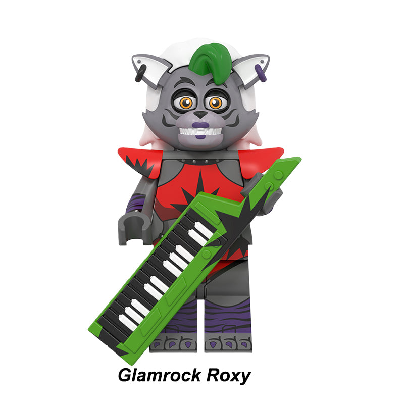 Roxanne Wolf (Glamrock Roxy) minifigure, high-detail Security Breach building block toy.
