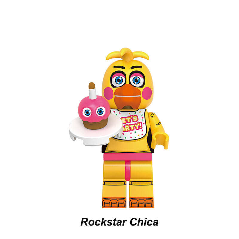Rockstar Chica (Known As Rockstar Chica) FNaF minifigure, premium custom building block collectible character.