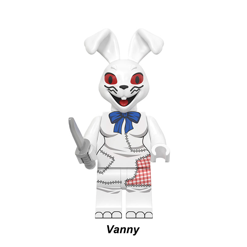Vanny (Vanessa) FNaF minifigure, Security Breach antagonist custom building block figure.