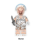 Puppet Nurse Horror Movie LEGO-compatible minifigure | custom brick toy figure
