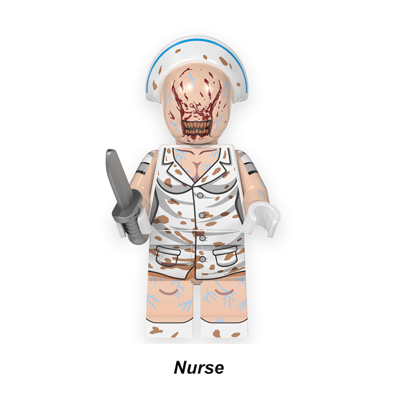 Puppet Nurse Horror Movie LEGO-compatible minifigure | custom brick toy figure