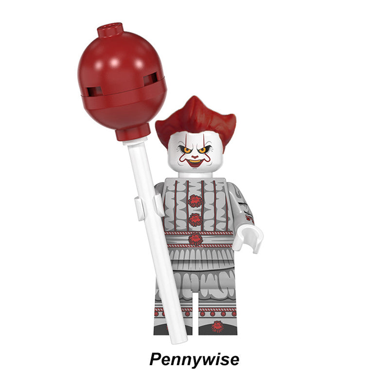 Pennywise IT Clown Horror Movie LEGO-compatible minifigure | custom brick minifigures