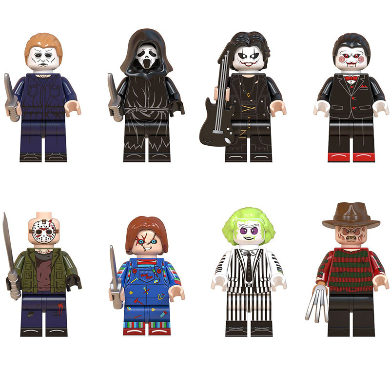 Horror Movie Jason Voorhees Chucky, Lego-compatible Building Block Minifigures, 8 Pcs Collection