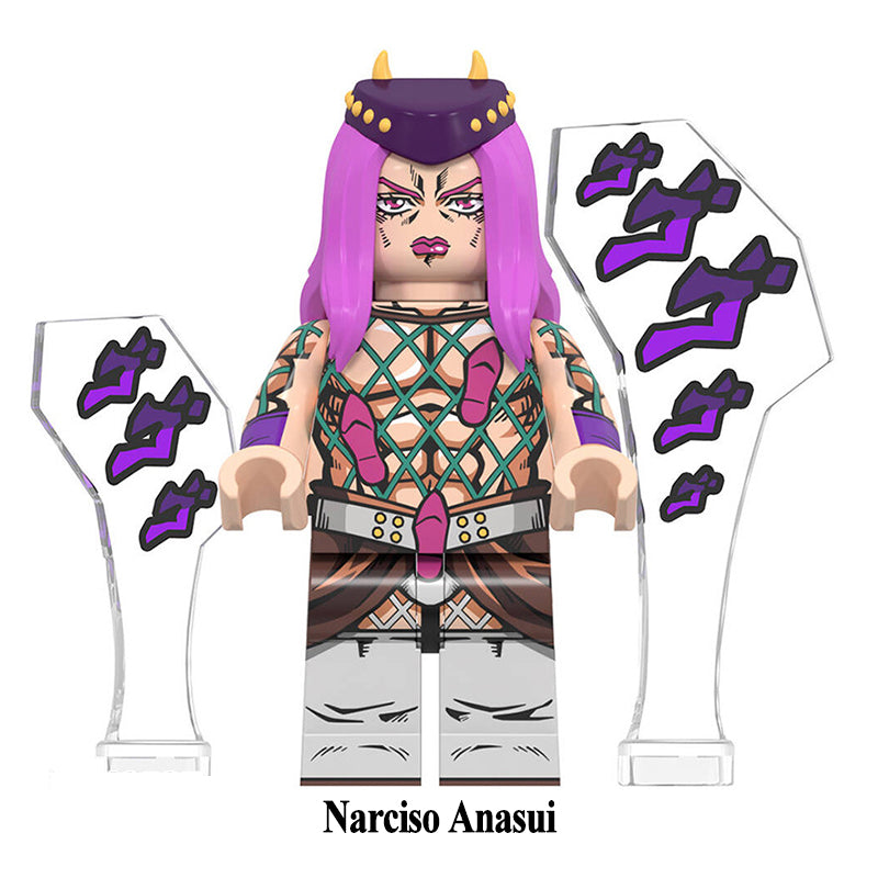 Narciso Anasui JoJo's Bizarre Adventure LEGO-compatible minifigure | custom brick minifigures