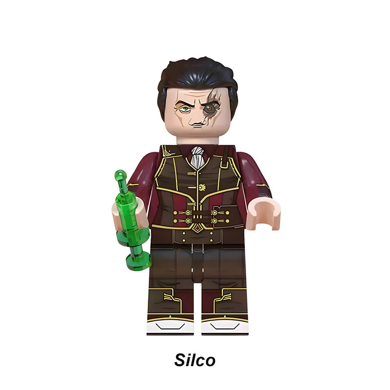 Silco (Known As Underground Villain) LoL minifigure, Arcane League of Legends antagonist building block figure.