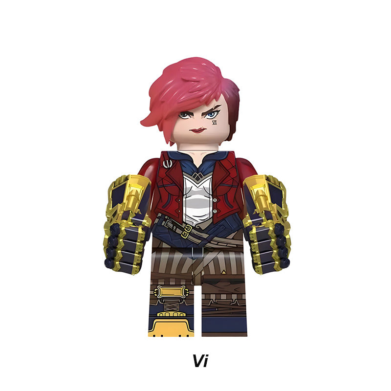 Vi (Known As Tough Enforcer) LoL minifigure, premium Arcane League of Legends building block collectible.