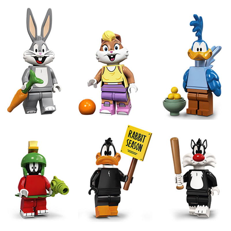 Looney Tunes Classic Characters minifigure set Bugs Bunny, Daffy Duck, Lola Bunny LEGO-compatible building block toys | 6-piece set