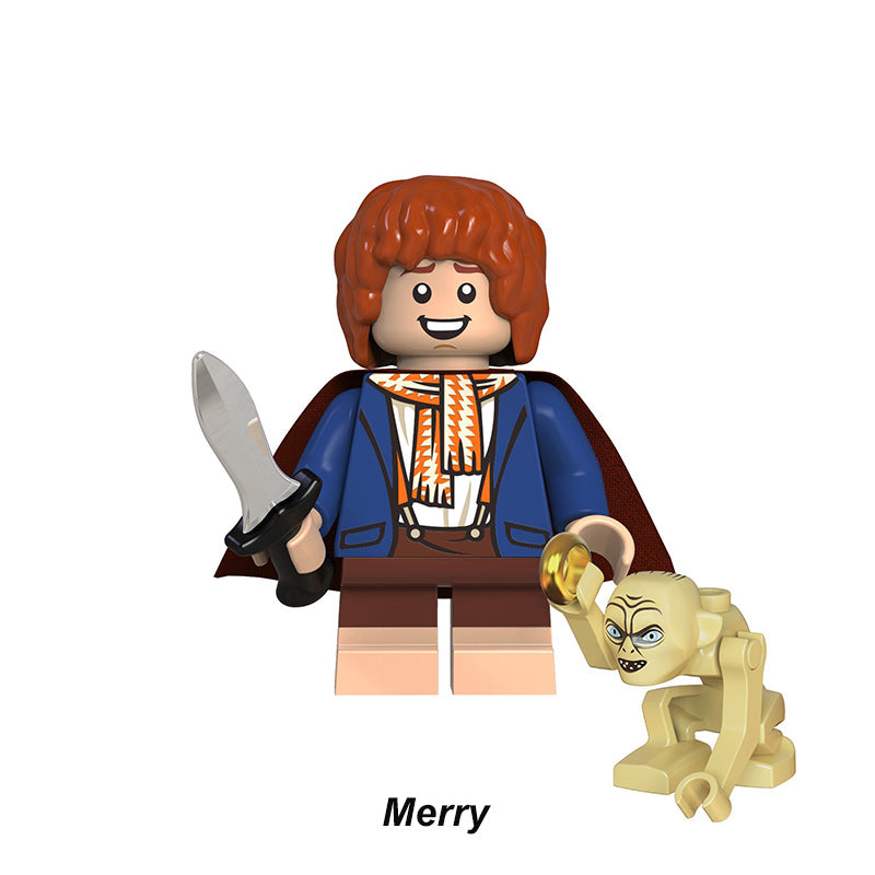 Lord Of The Rings Lotr Collection Series 3 8 Piece Custom Minifigure Set Merry Brandybuck, Lego-compatible Building Block Minifigures