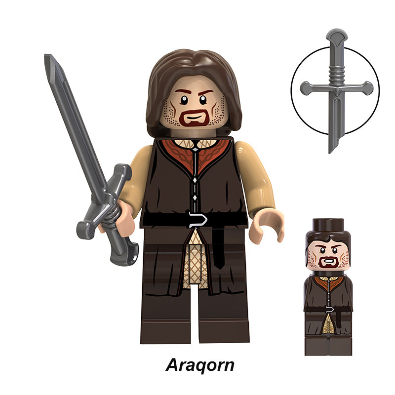 Lord Of The Rings Lotr Collection Series 4 8 Piece Custom Minifigure Set Aragorn, Lego-compatible Building Block Minifigures